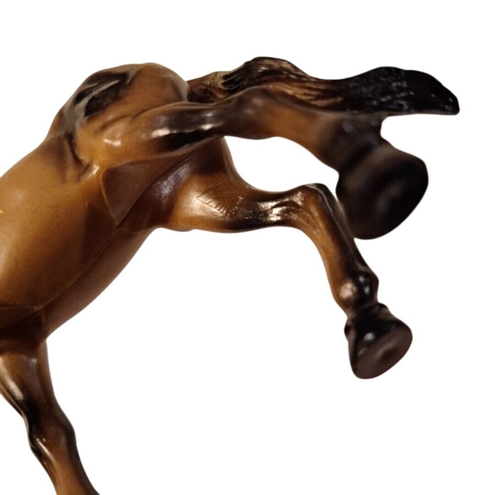 New Ray Hollow Bay Plastic Horse Figure Brown Black Vintage - Picture 9 of 9